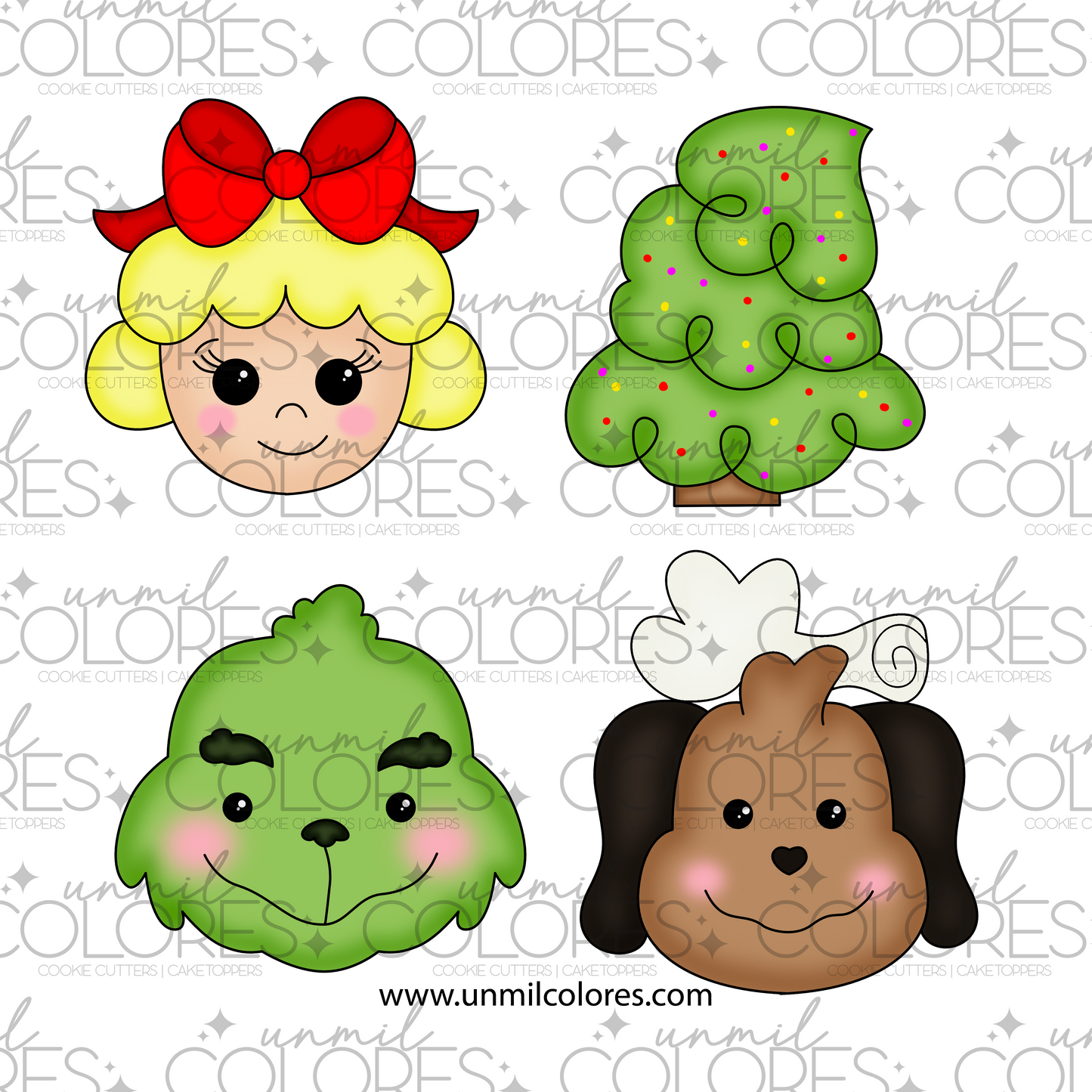 Set de 4 Cortadores de Galleta Grinch Max