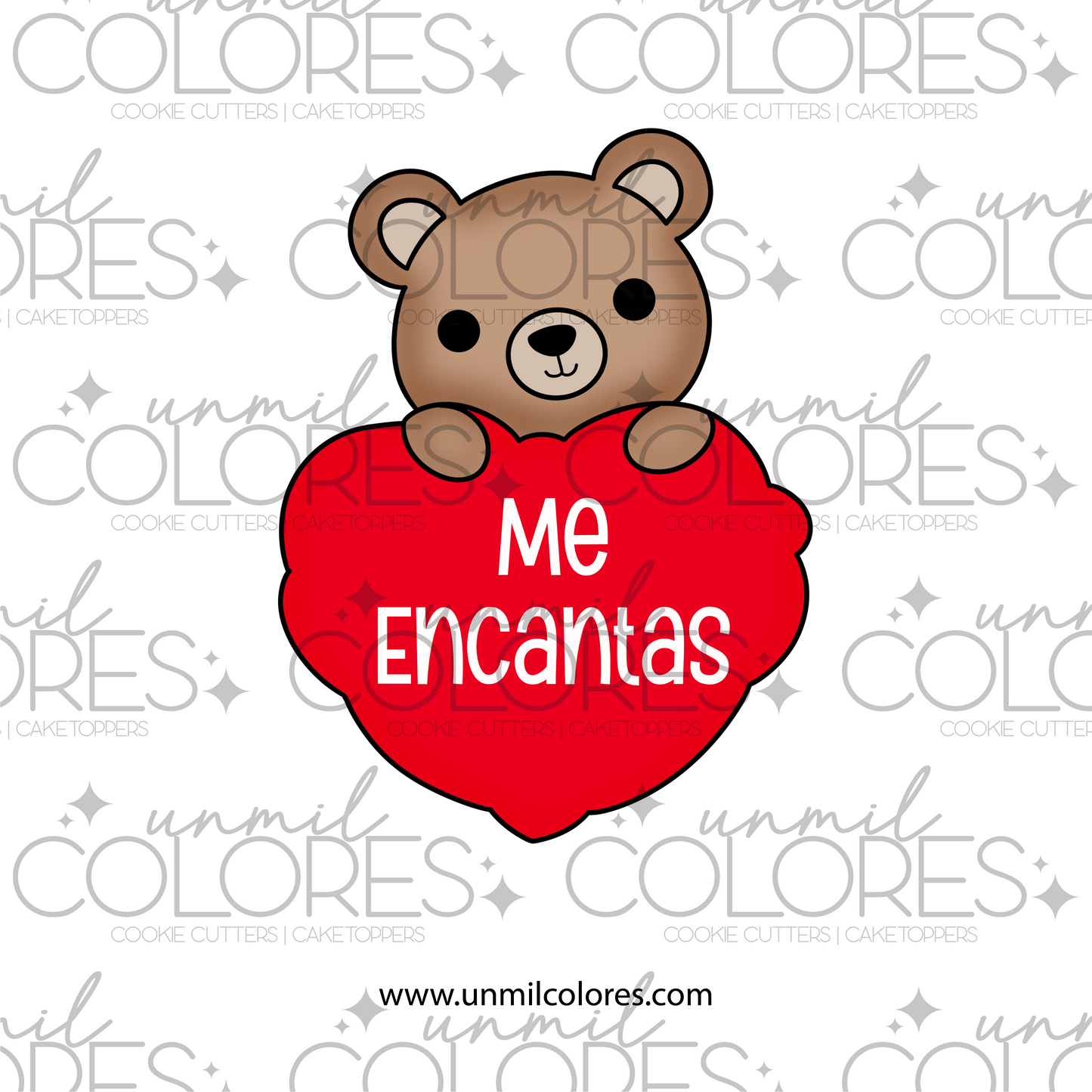 Cortador de Galleta Oso Corazón con Ondas