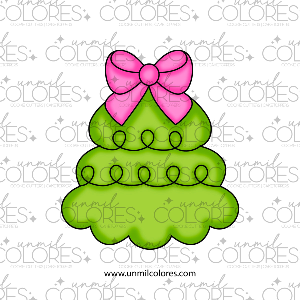 Cortador de Galleta Taza Arbol Navidad Moño