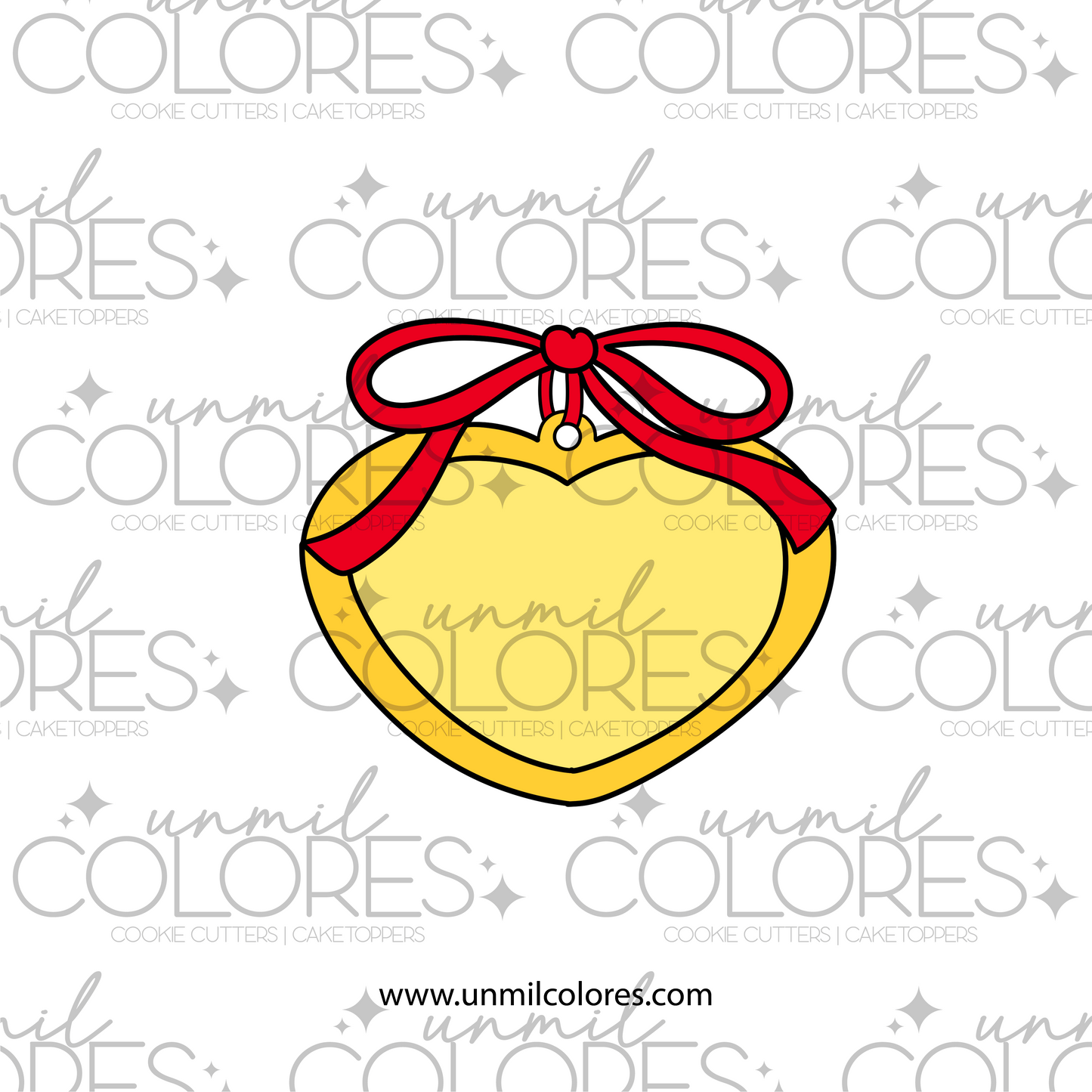 Cortador de Galleta Relicario Corazón con Lazo