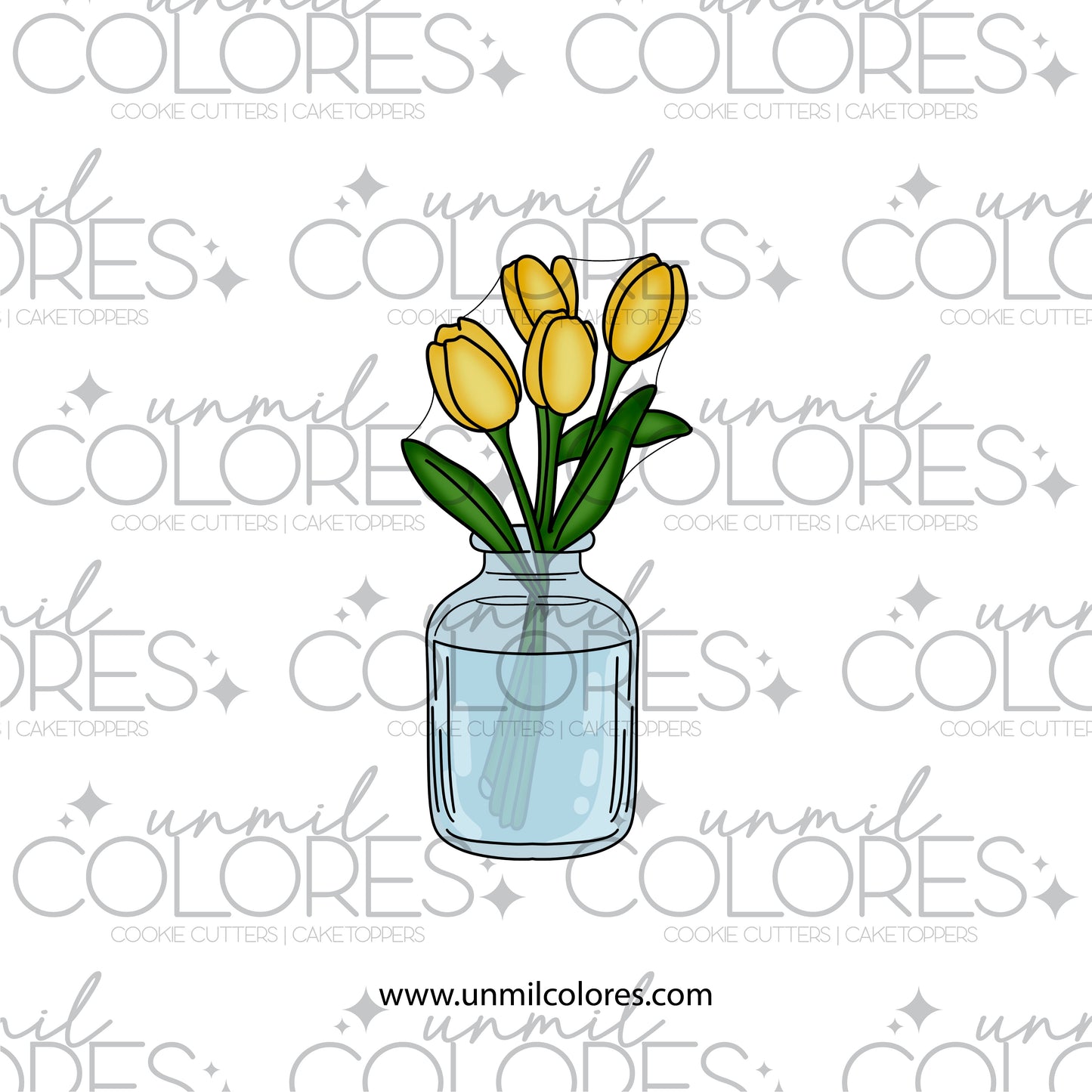 Cortador de Galleta Jarron Tulipanes