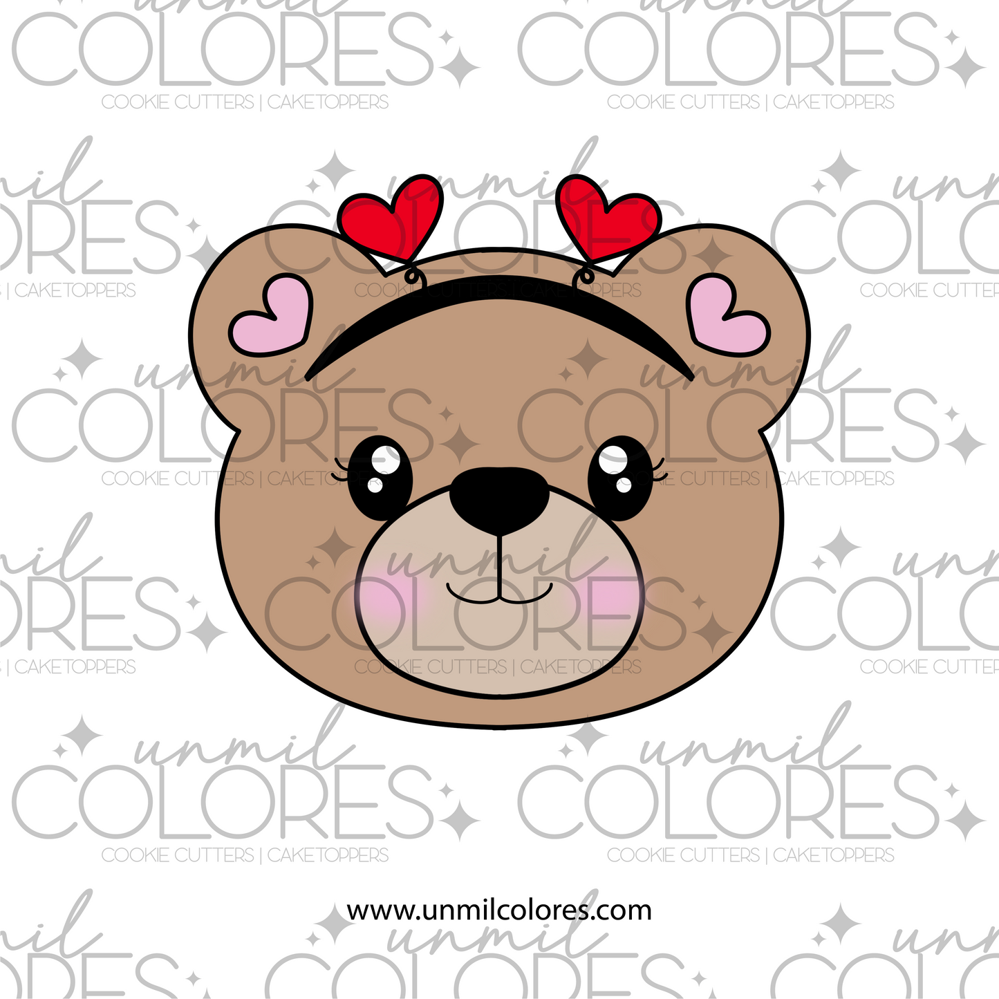 Cortador de Galleta Carita Osito con Diadema