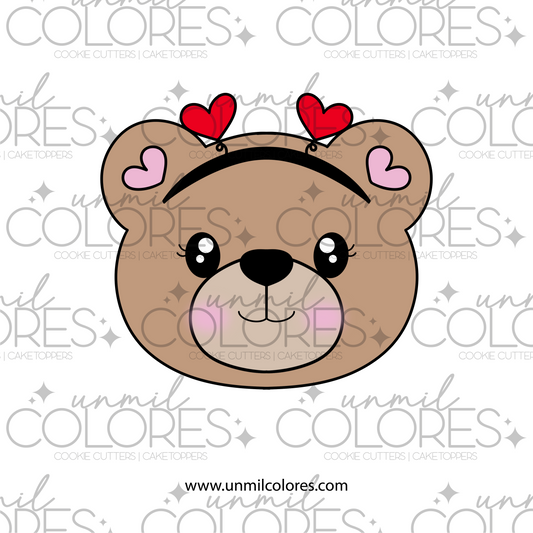 Cortador de Galleta Carita Osito con Diadema