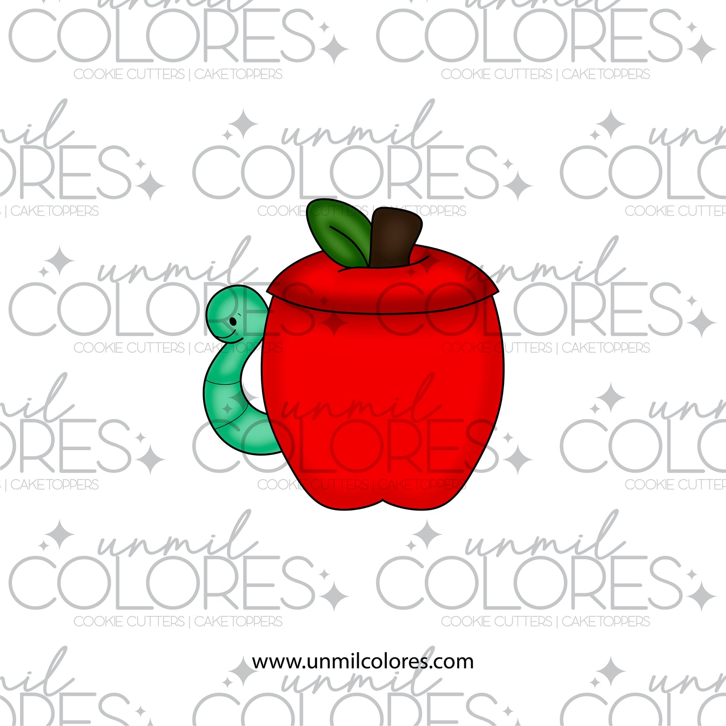Cortador de Galleta Taza Manzana Gusanito