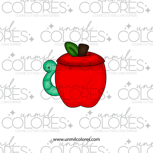 Cortador de Galleta Taza Manzana Gusanito