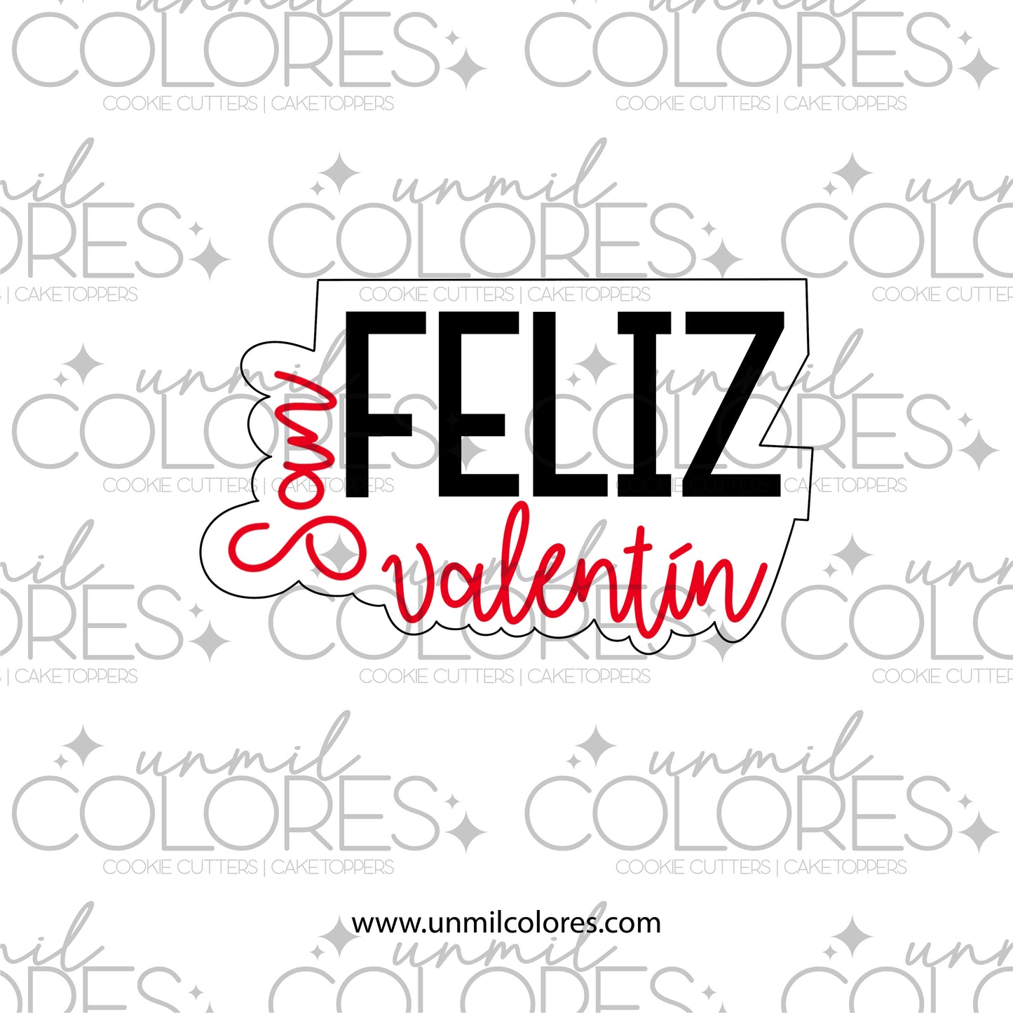 Cortador de Galleta Placa Feliz San Valentín