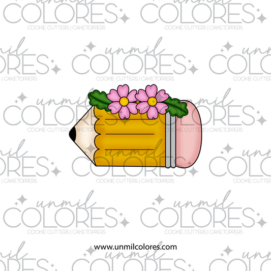 Cortador de Galleta Lápiz con Flores
