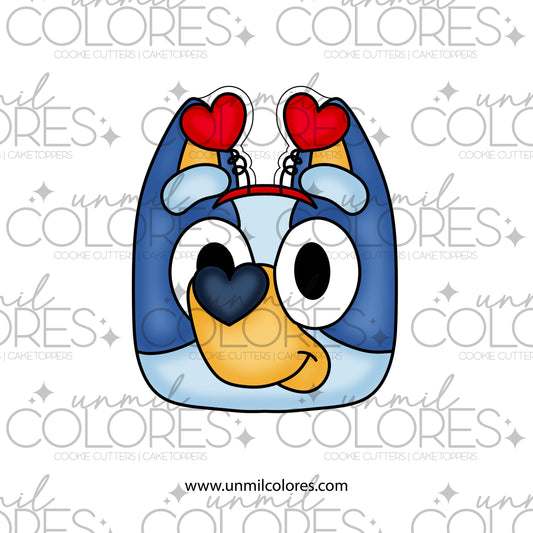 Cortador de Galleta Bluey con Diadema de corazones