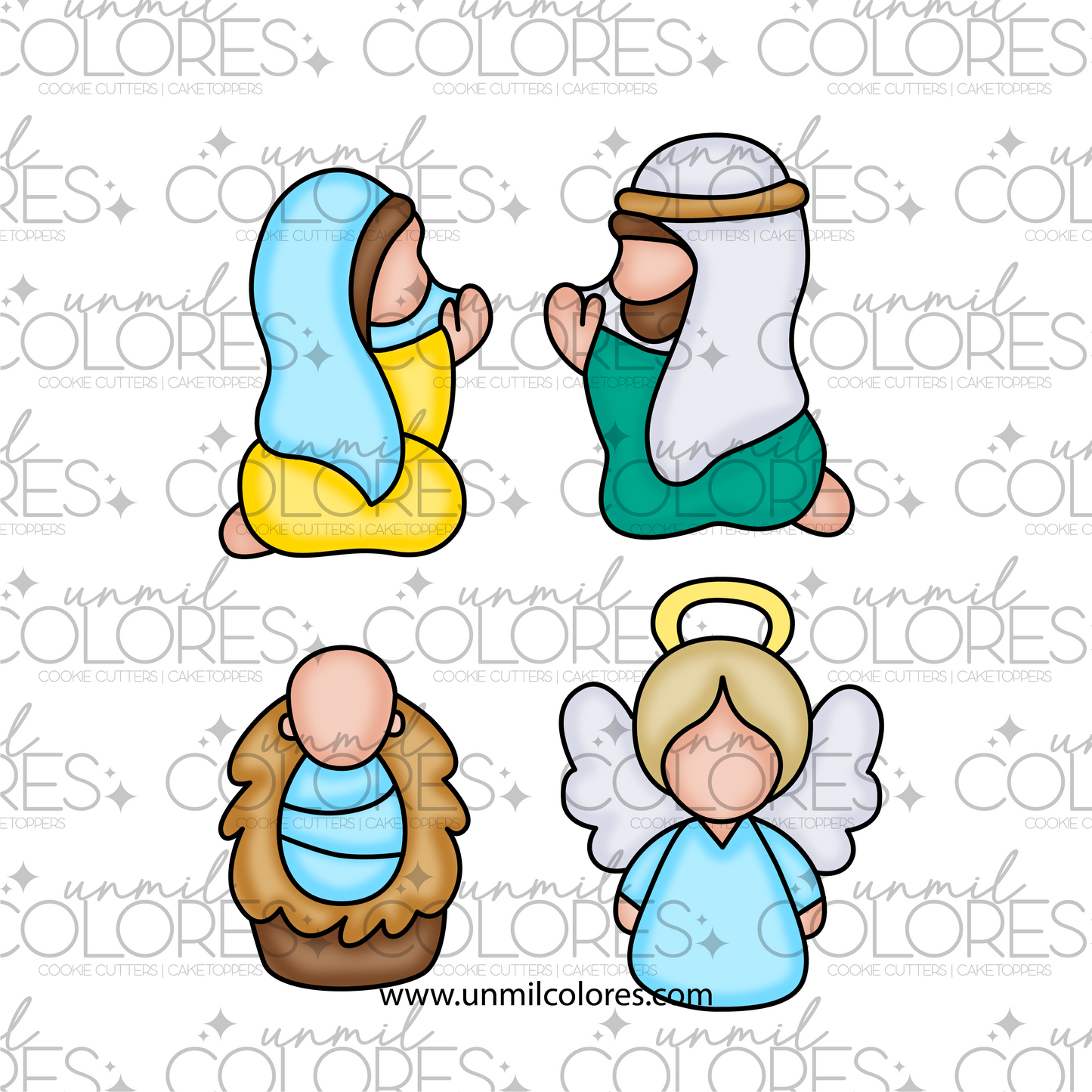 Set de Cortadores de Galletas de Nacimiento (4 piezas)