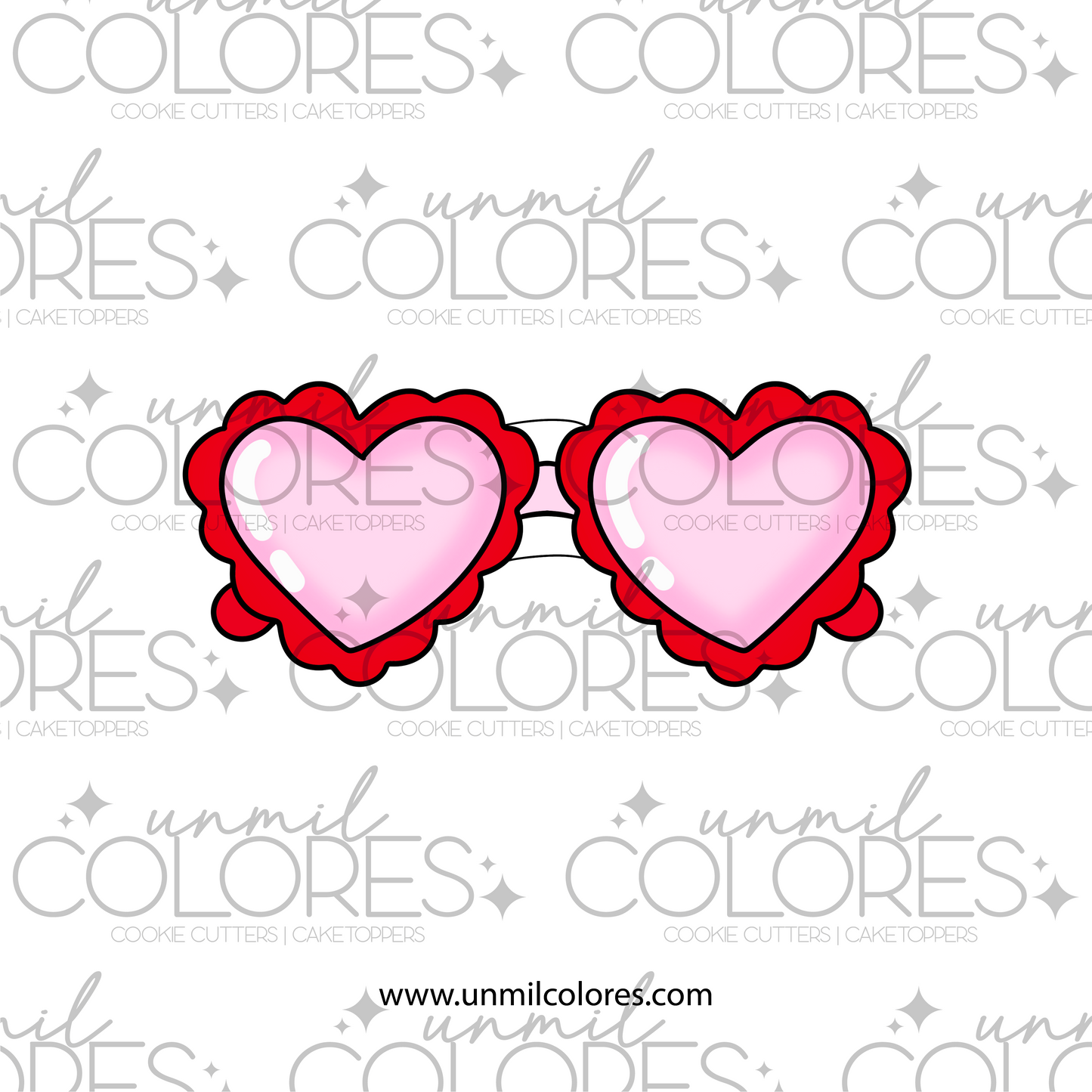 Cortador de Galleta  Lentes Corazón Ondas