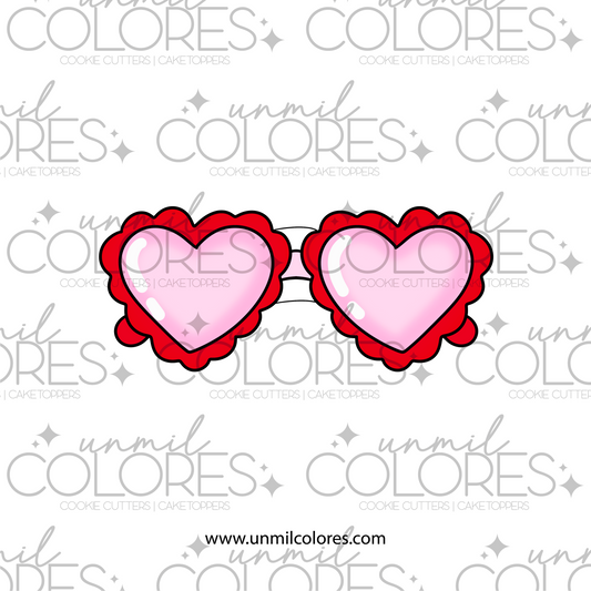 Cortador de Galleta  Lentes Corazón Ondas