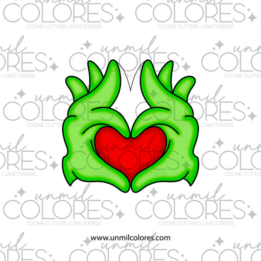 Cortador de Galleta Manos Grinch Corazón